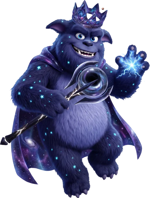 Mage class in Turbo Tap Masters: a fluffy monster hero in mage gear
