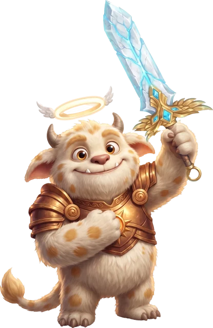 Paladin class in Turbo Tap Masters: a fluffy monster hero in paladin gear
