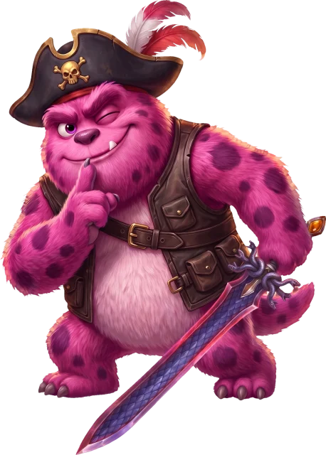 Rogue class in Turbo Tap Masters: a fluffy monster hero in rogue gear
